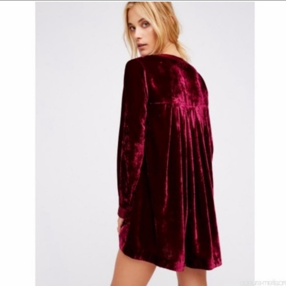 Free People Choose Me Crushed Velvet Tunic Dress Mini - XS - Picture 2 of 8